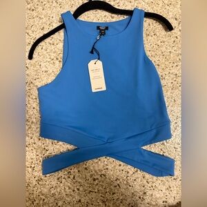 NWT medium Express Bright Blue Crossover Crop Tank